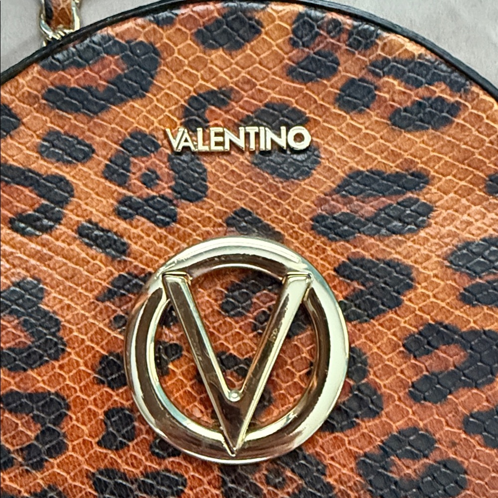 Mario Valentino Animal Print Crossbody Bag with Gold Chain - Picture 3 of 4